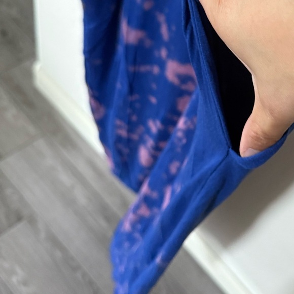 Boutique|Vibrant Blue and Pink Tie-Dye Sleeveless Maxi Dress,Drapey boho style• - Picture 5 of 9